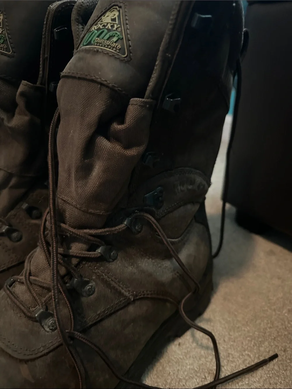 Rocky Men's Dark Brown Lace-Up Waterproof Work Boots